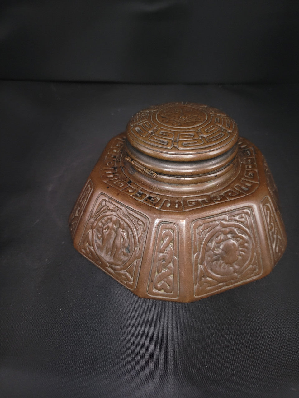 Tiffany Studios Zodiac Bronze Inkwell
