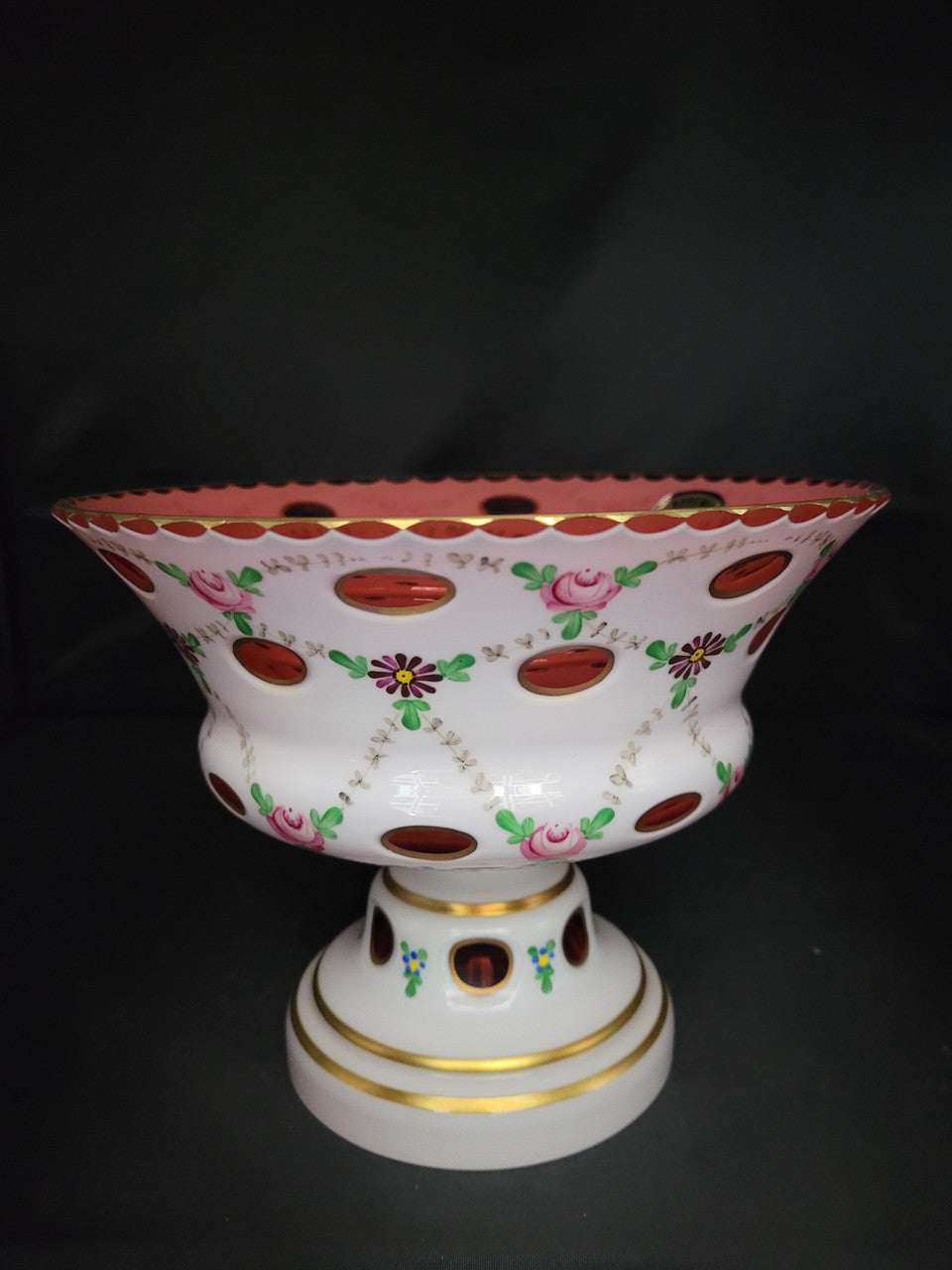 Bohemian Glass Compote
