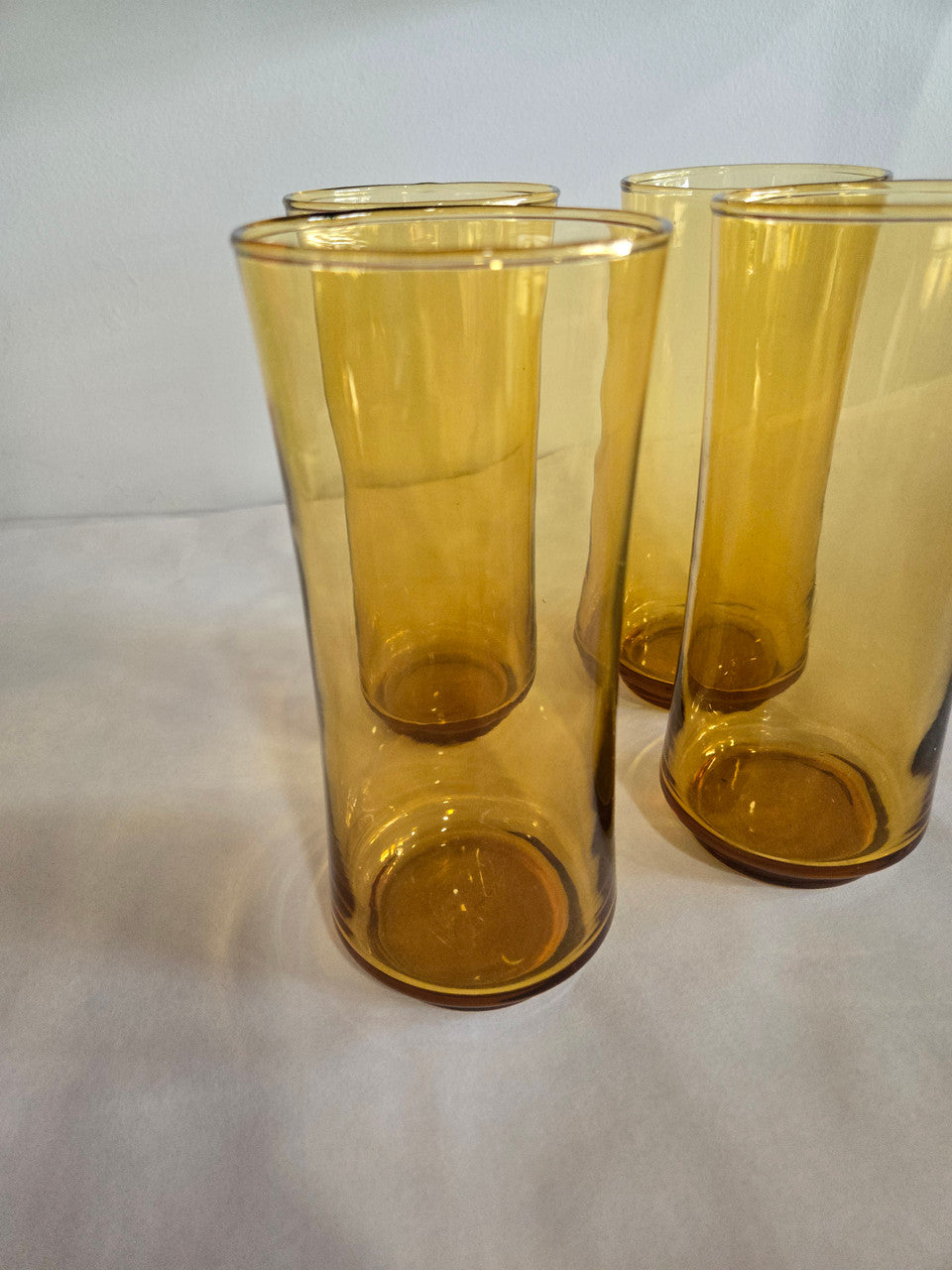 Vintage Amber Glass Set of 4