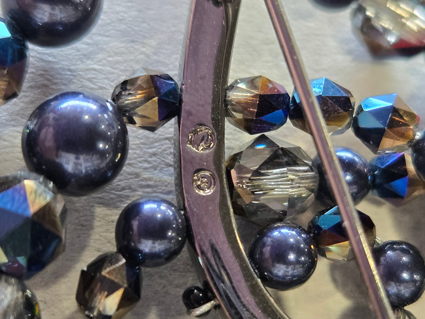 Swarovski Gun Metal Multi-Tone Bead & Crystal Brooch