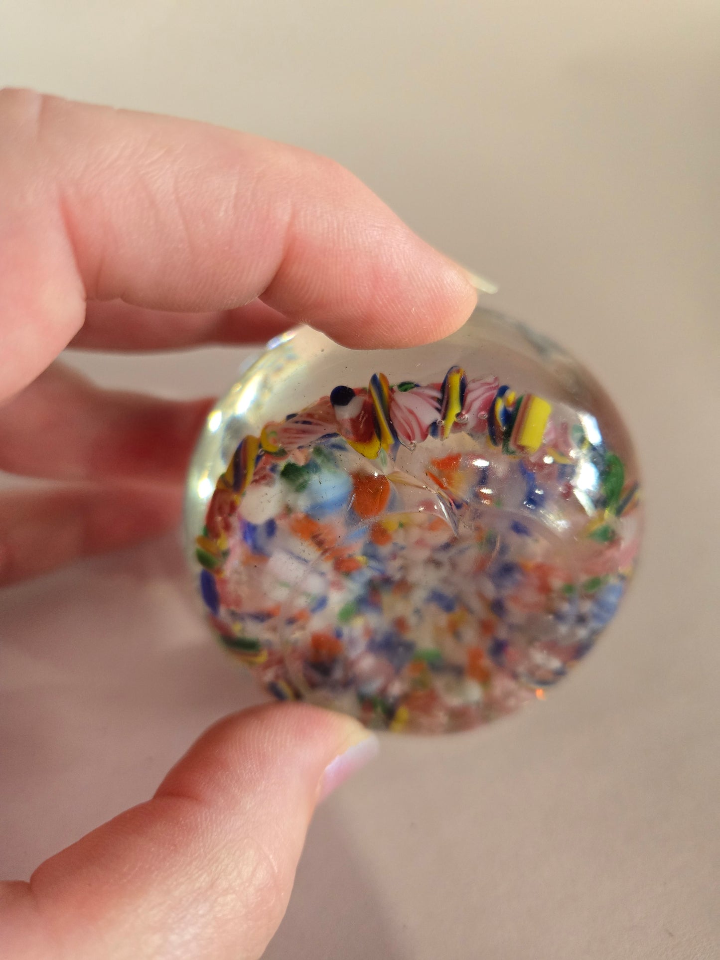 Vintage Murano Glass Millefiori Paperweight