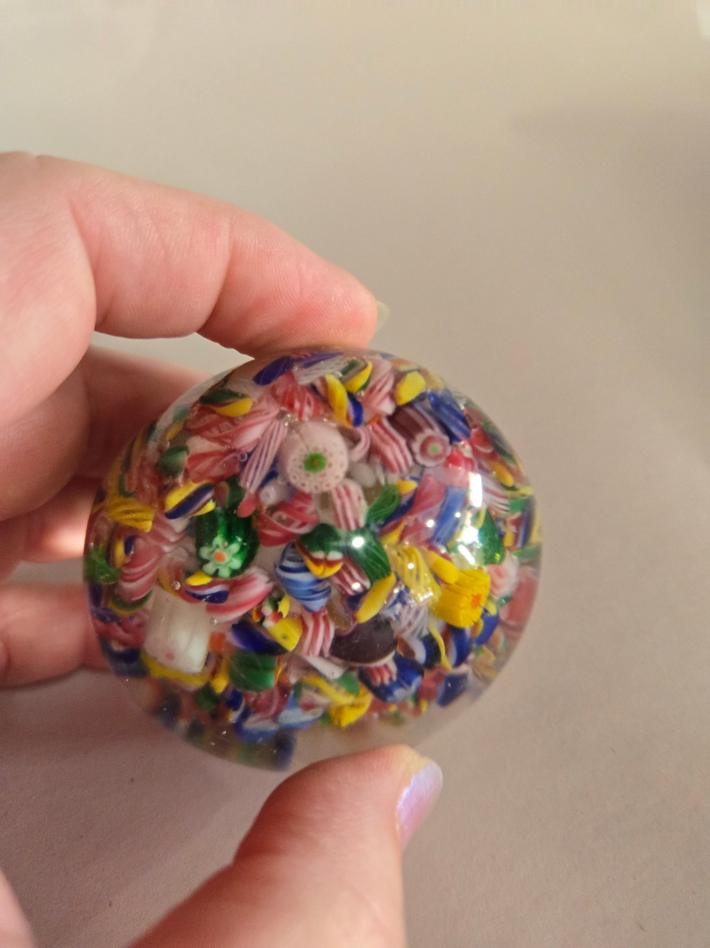 Vintage Murano Glass Millefiori Paperweight