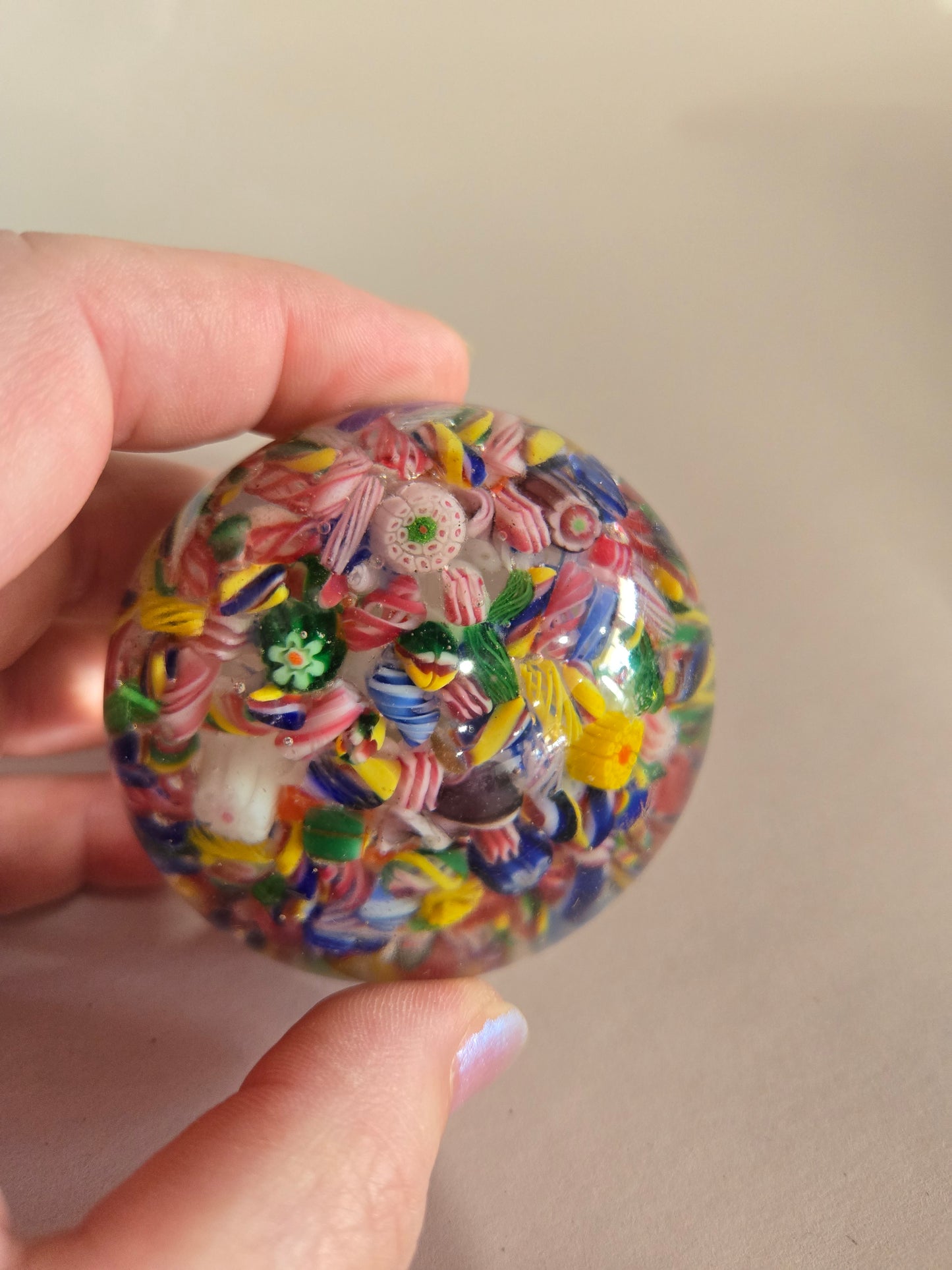 Vintage Murano Glass Millefiori Paperweight