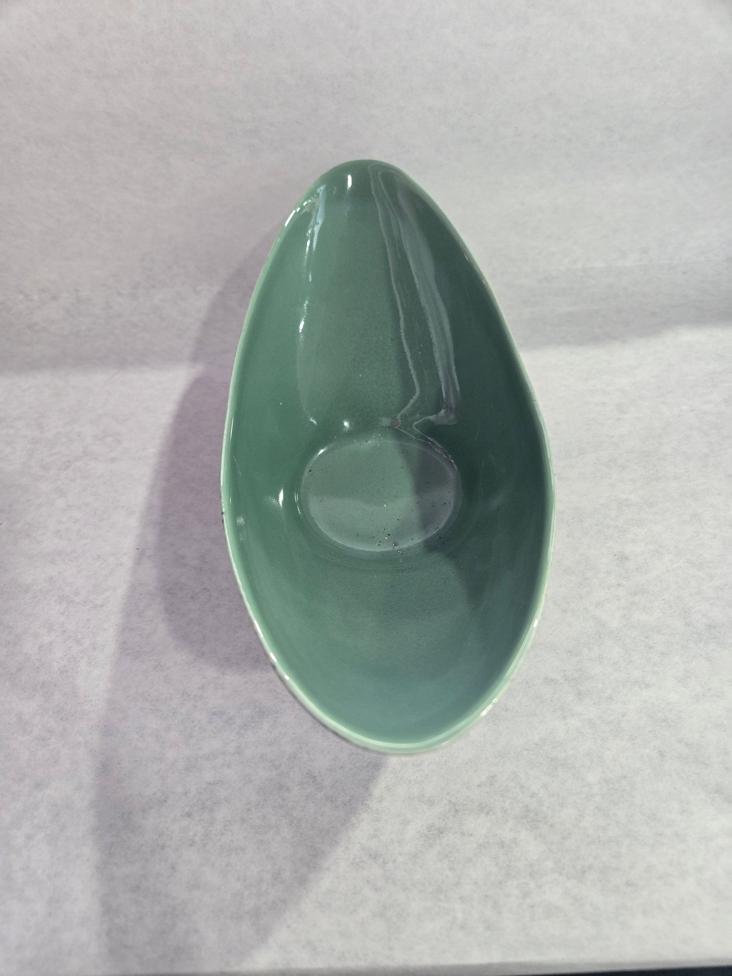 Vintage USA Speckled Swoop Bowl- Turquoise