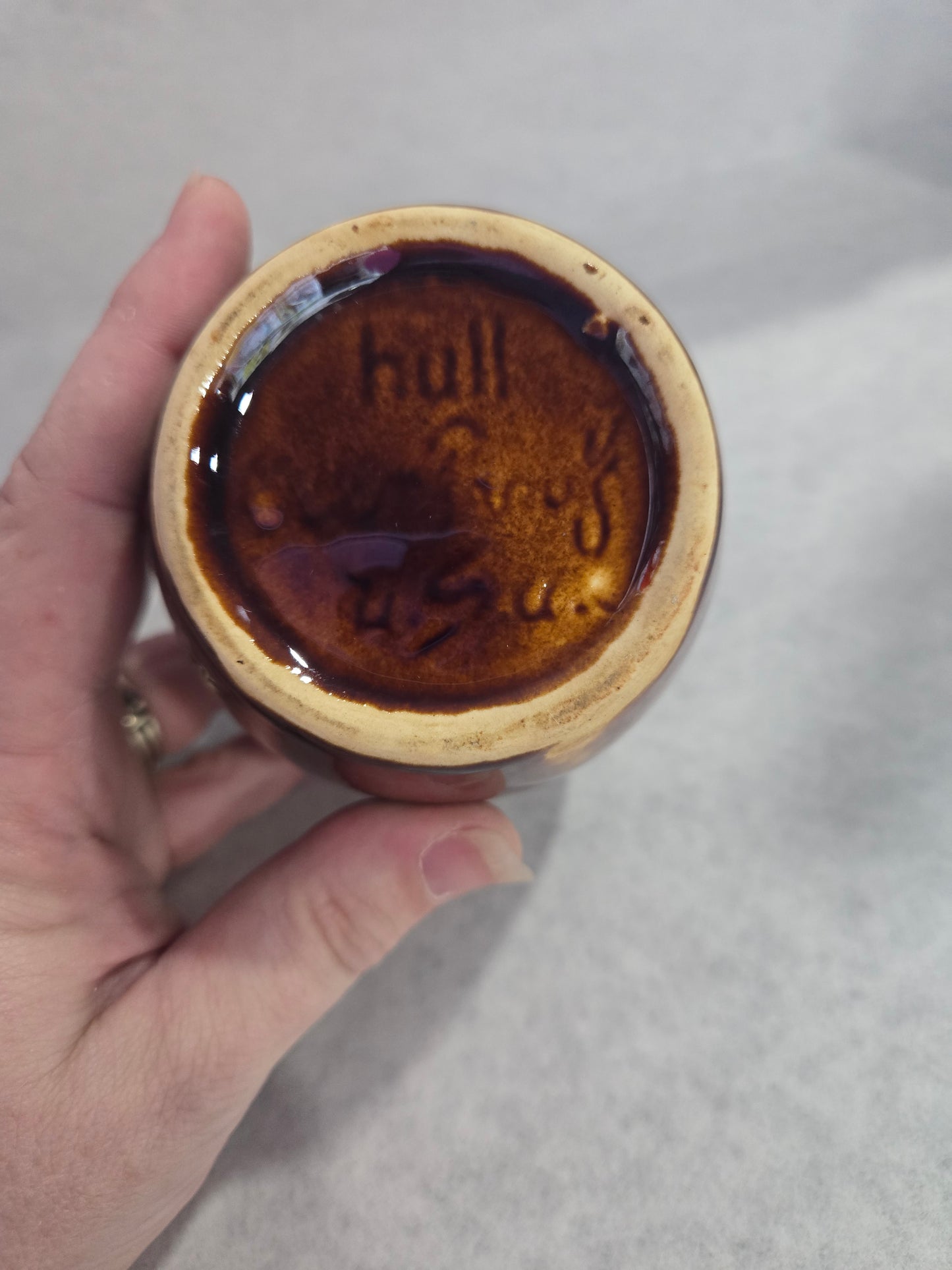 Vintage Hull Pottery Brown Drip Salt and Pepper Set