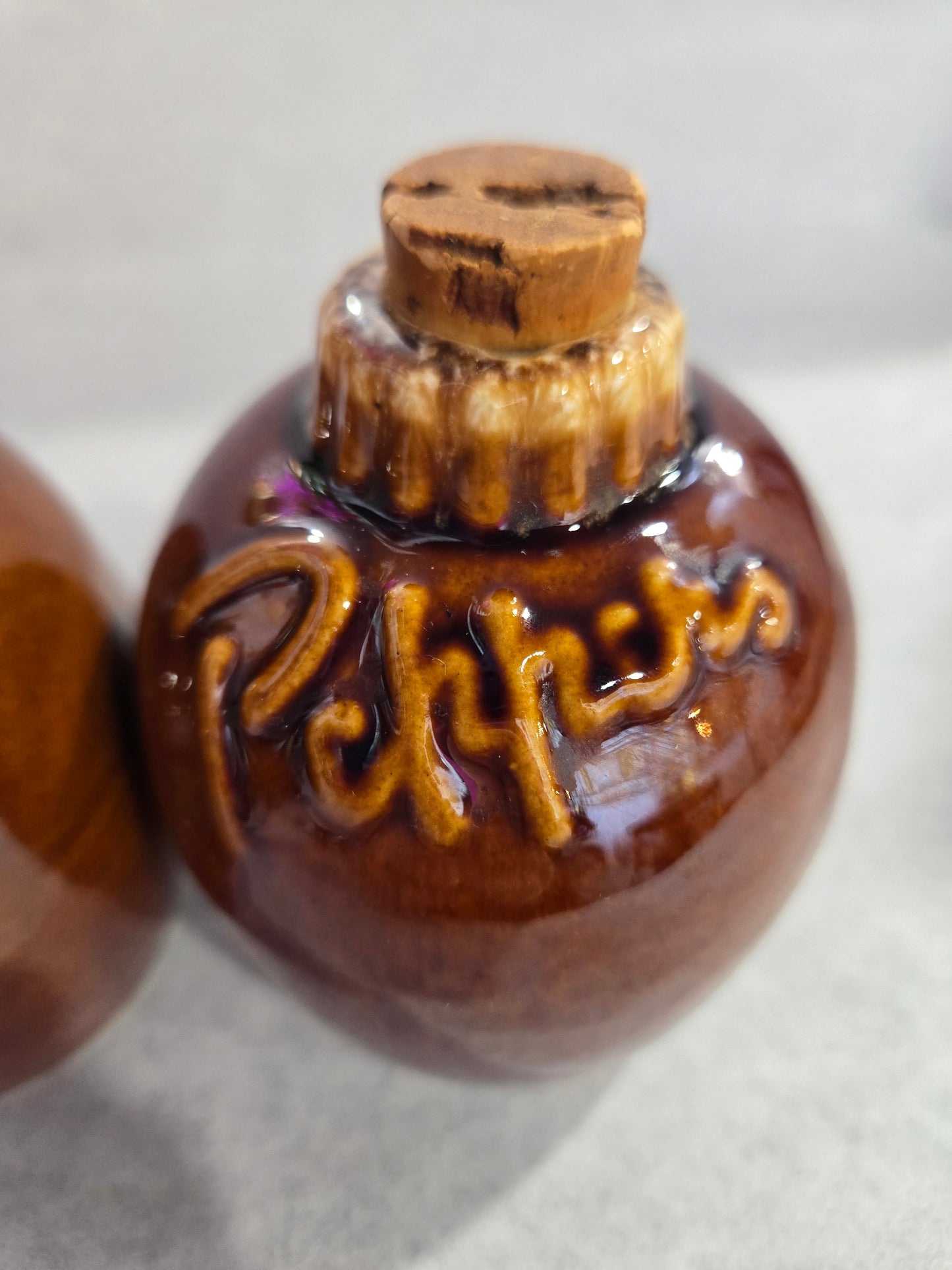 Vintage Hull Pottery Brown Drip Salt and Pepper Set