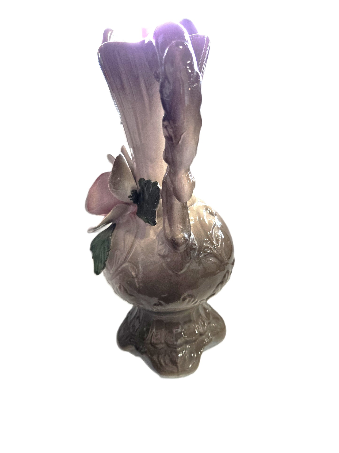 Vintage Italian Capodimonte Pitcher/Vase with Flower