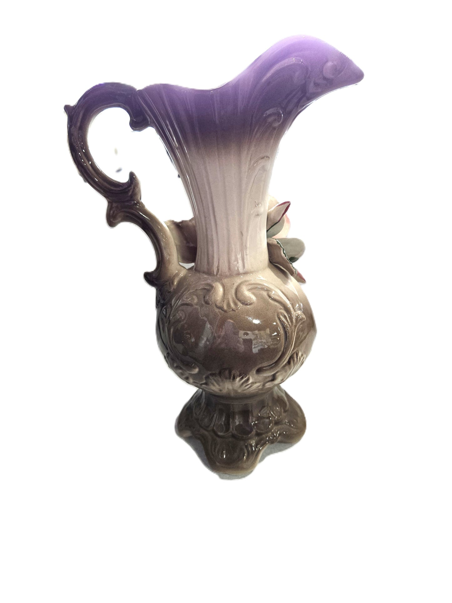 Vintage Italian Capodimonte Pitcher/Vase with Flower