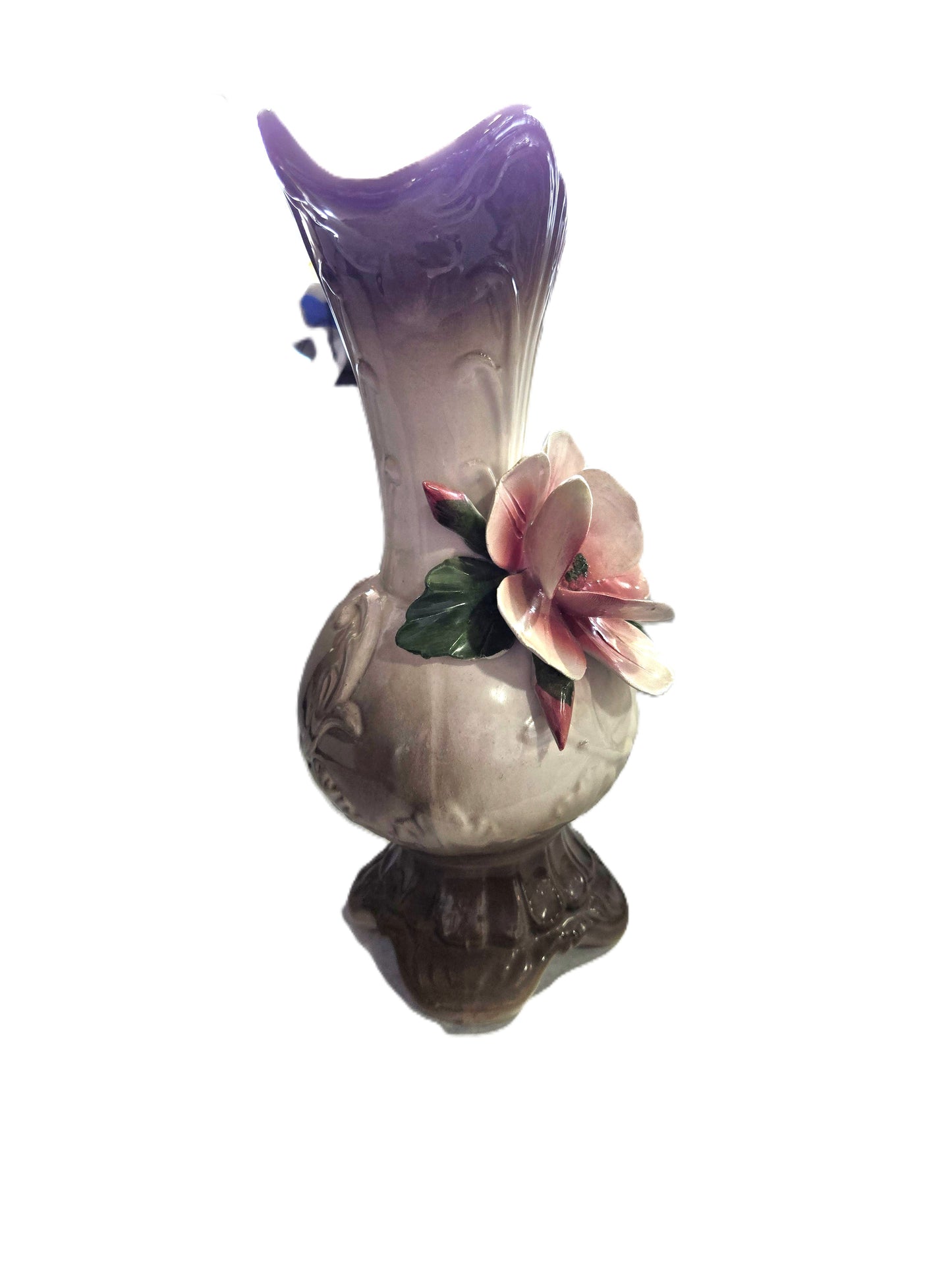 Vintage Italian Capodimonte Pitcher/Vase with Flower