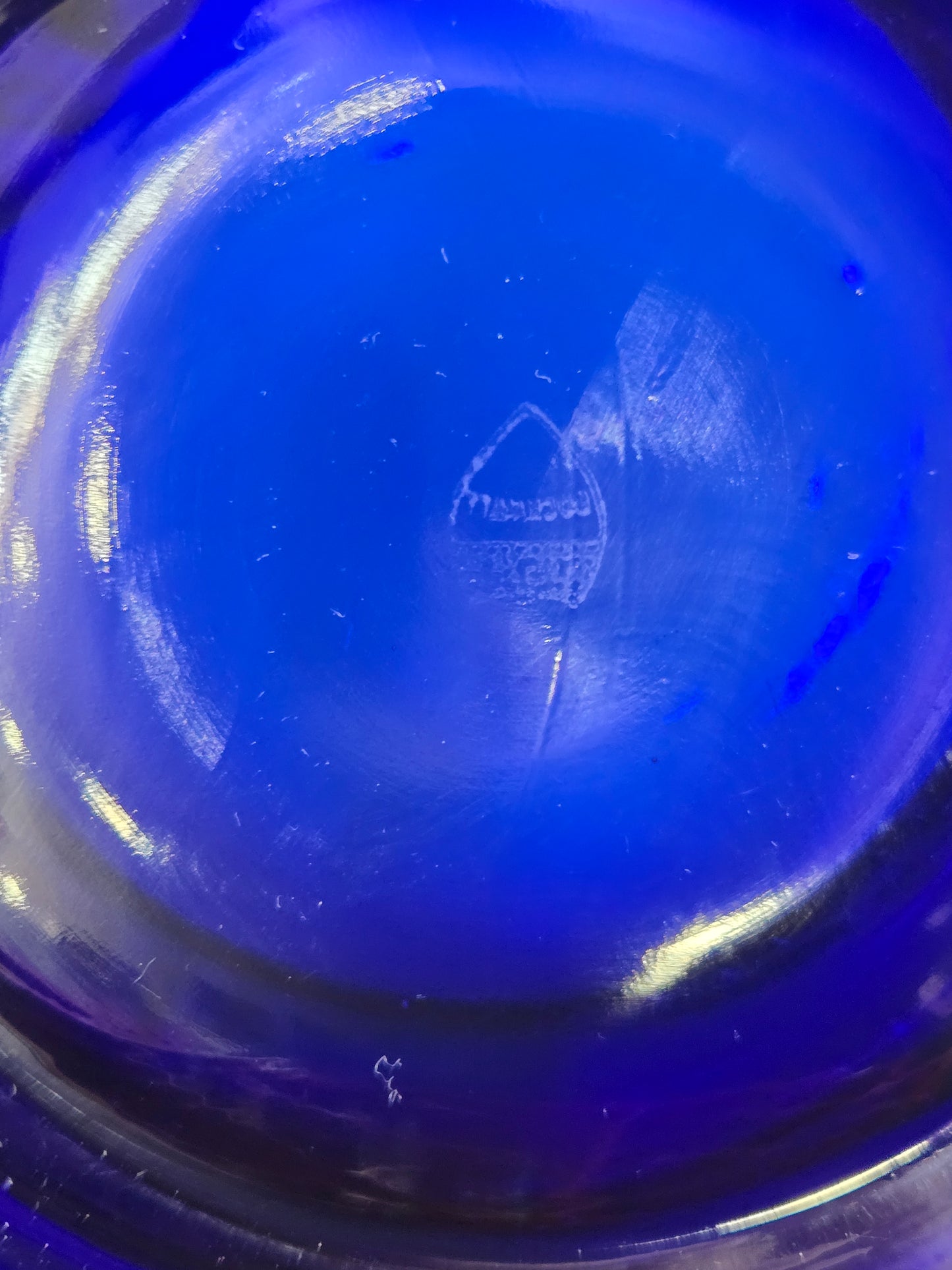 A 'Rockwell Silver Overlay Cobalt Blue Egyptian Revival Bowl- 1930's