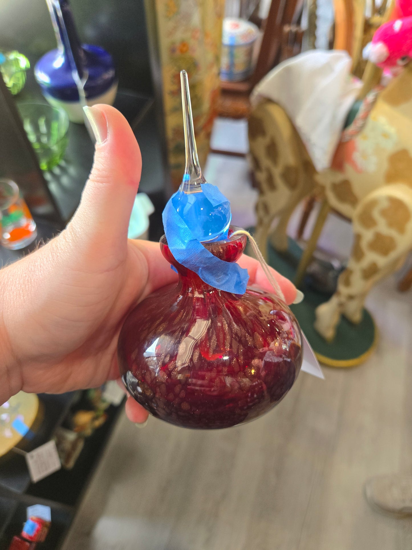 Vintage Bischoff red perfume bottle