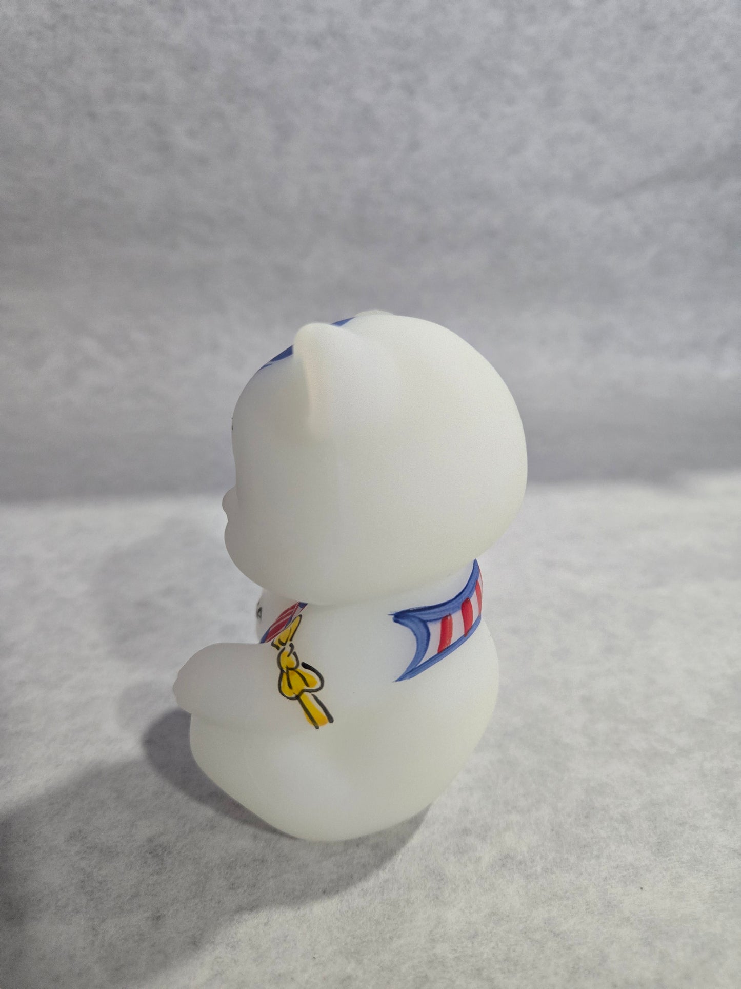 Vintage Fenton USA Opal Satin Red, White, Blue Bear