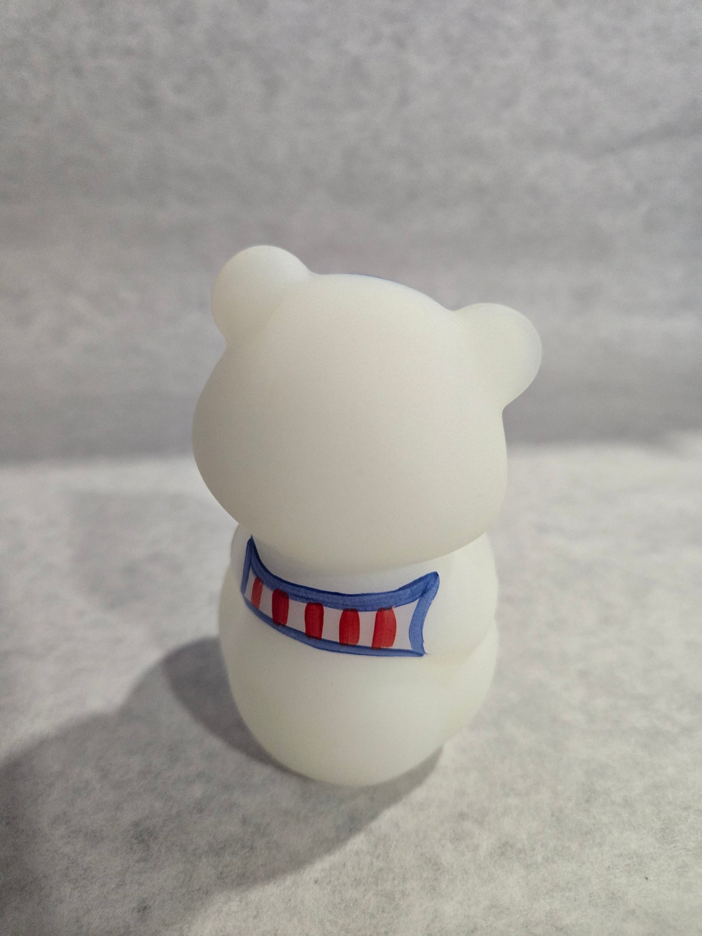 Vintage Fenton USA Opal Satin Red, White, Blue Bear
