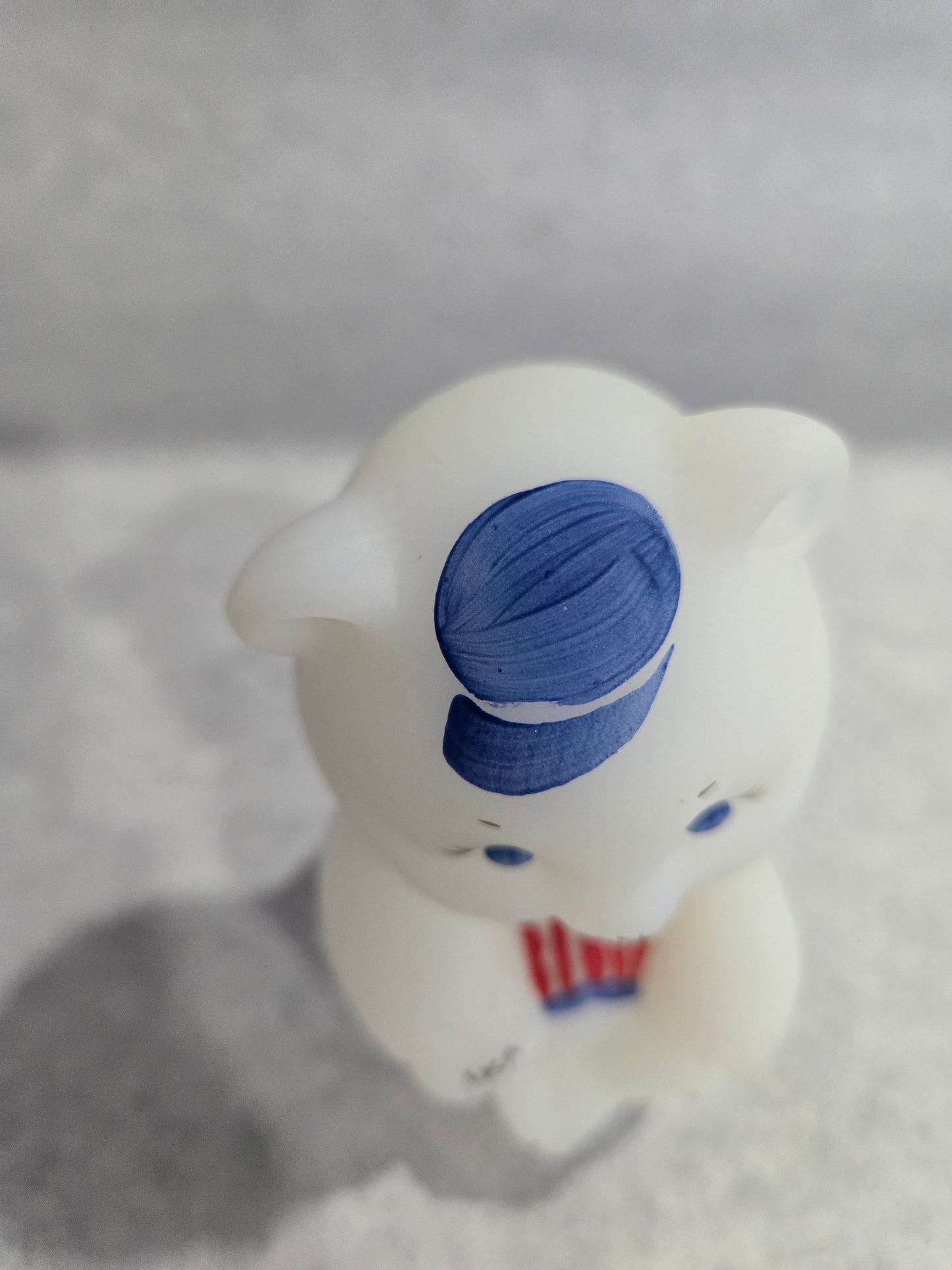 Vintage Fenton USA Opal Satin Red, White, Blue Bear