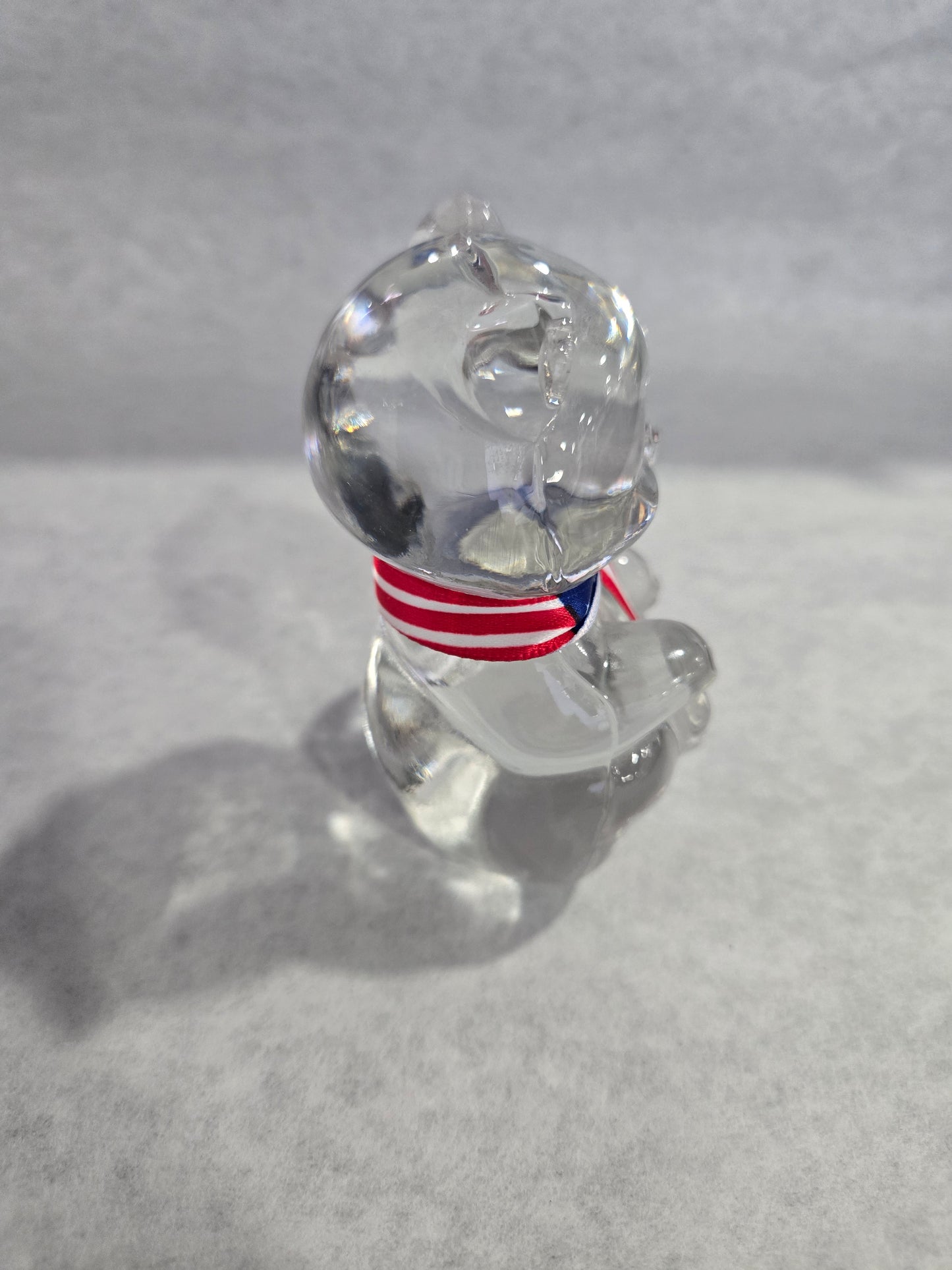 Vintage Fenton Clear Glass Sitting Bear with Ribbon