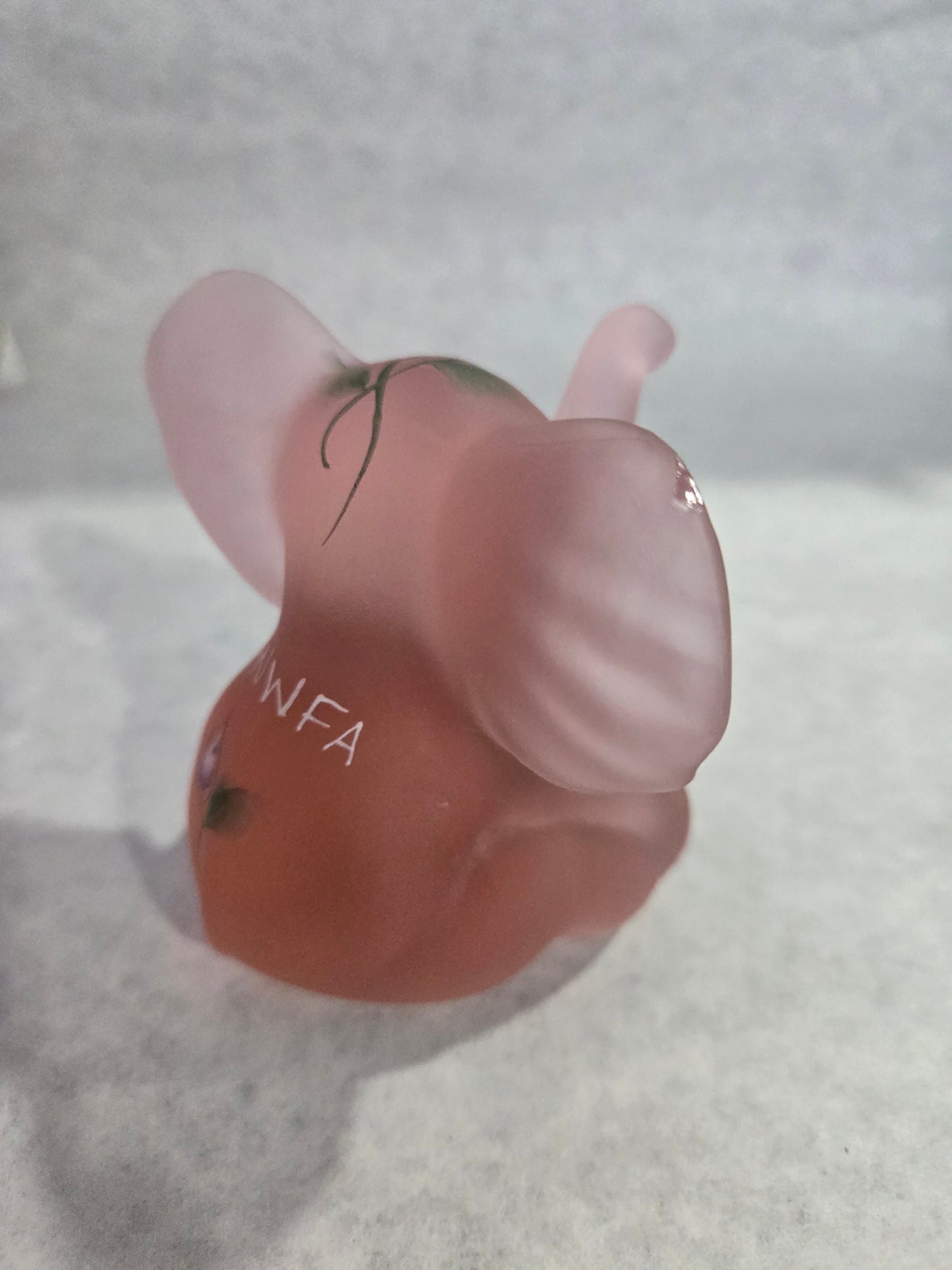 Vintage Fenton Satin Pink Glass Elephant PNWFA