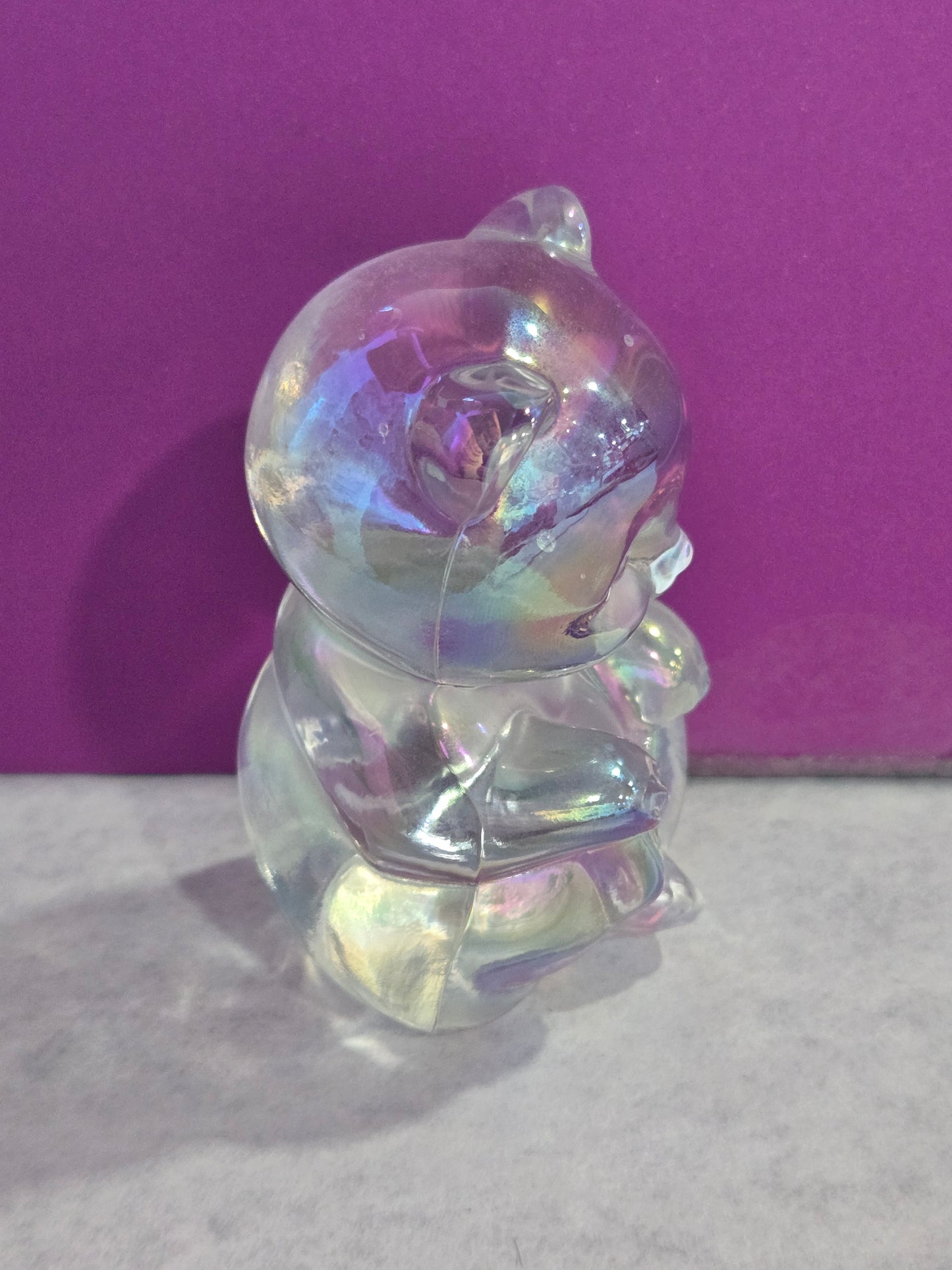Vintage Fenton Iridescent Glass Sitting Bear