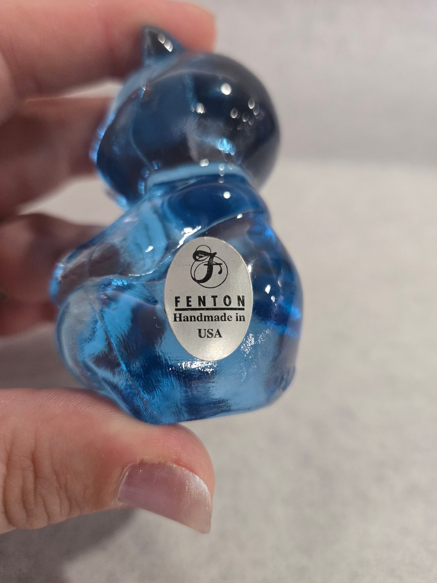 Small Fenton Ice Blue Sitting Bear