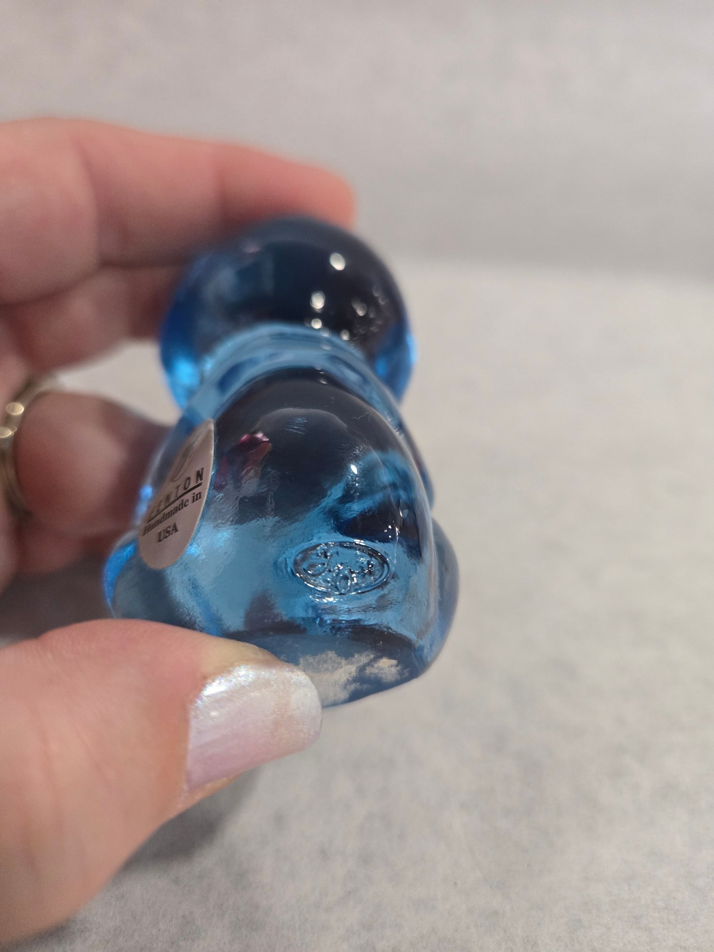 Small Fenton Ice Blue Sitting Bear