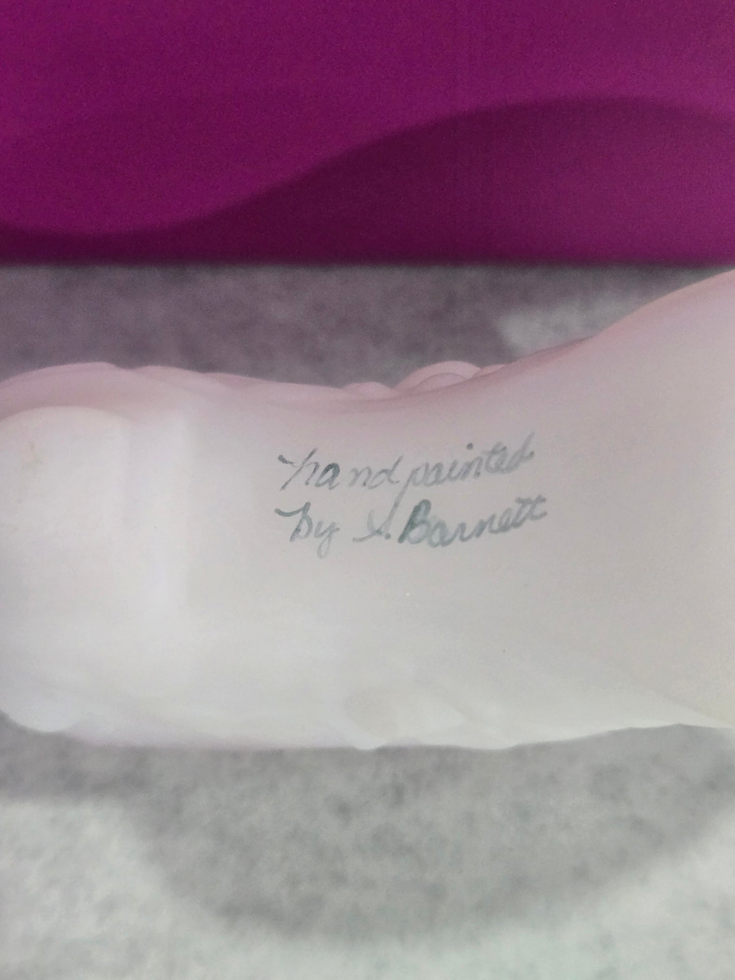 Vintage Fenton Milk Glass Shoe- Cabbage Rose Design