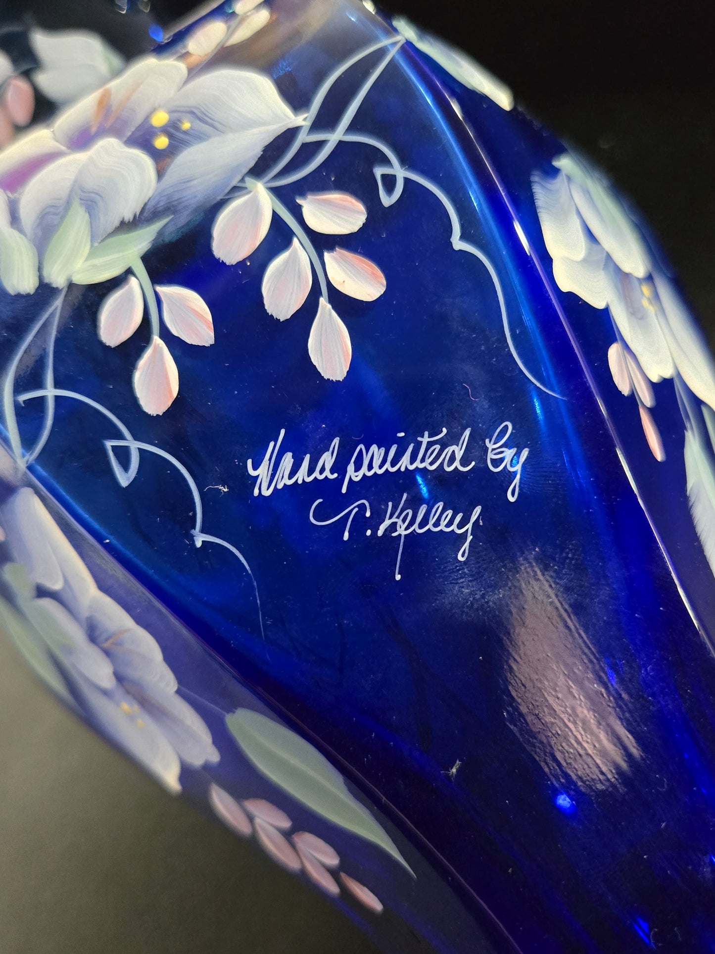 Vintage Fenton 75th Anniversary Celebration Blue Vase