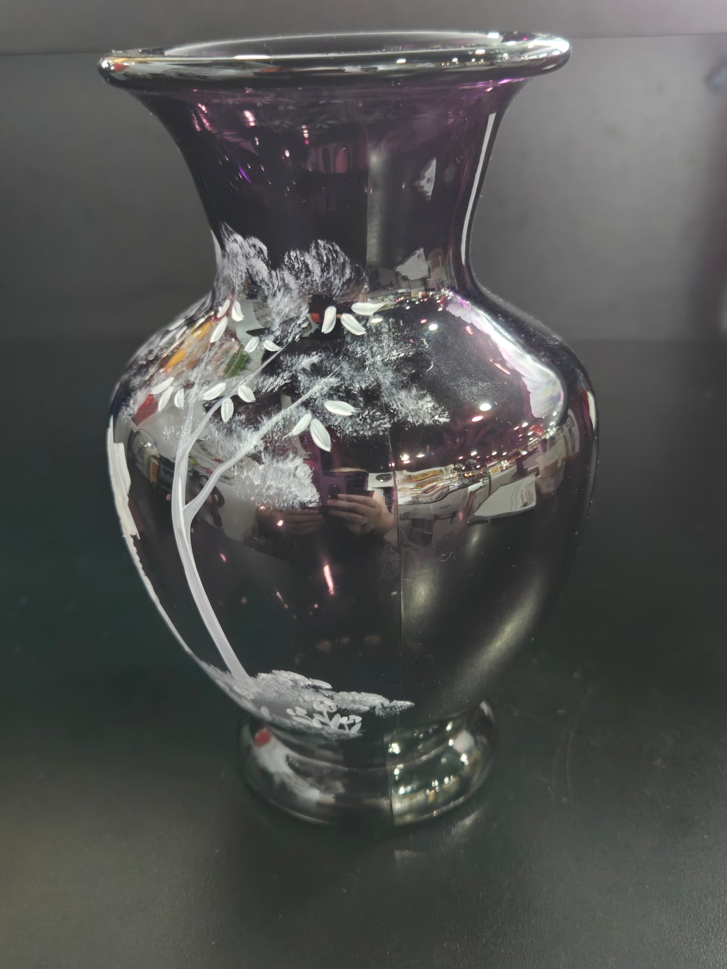Vintage Fenton "Little Miss Muffet" Purple Vase