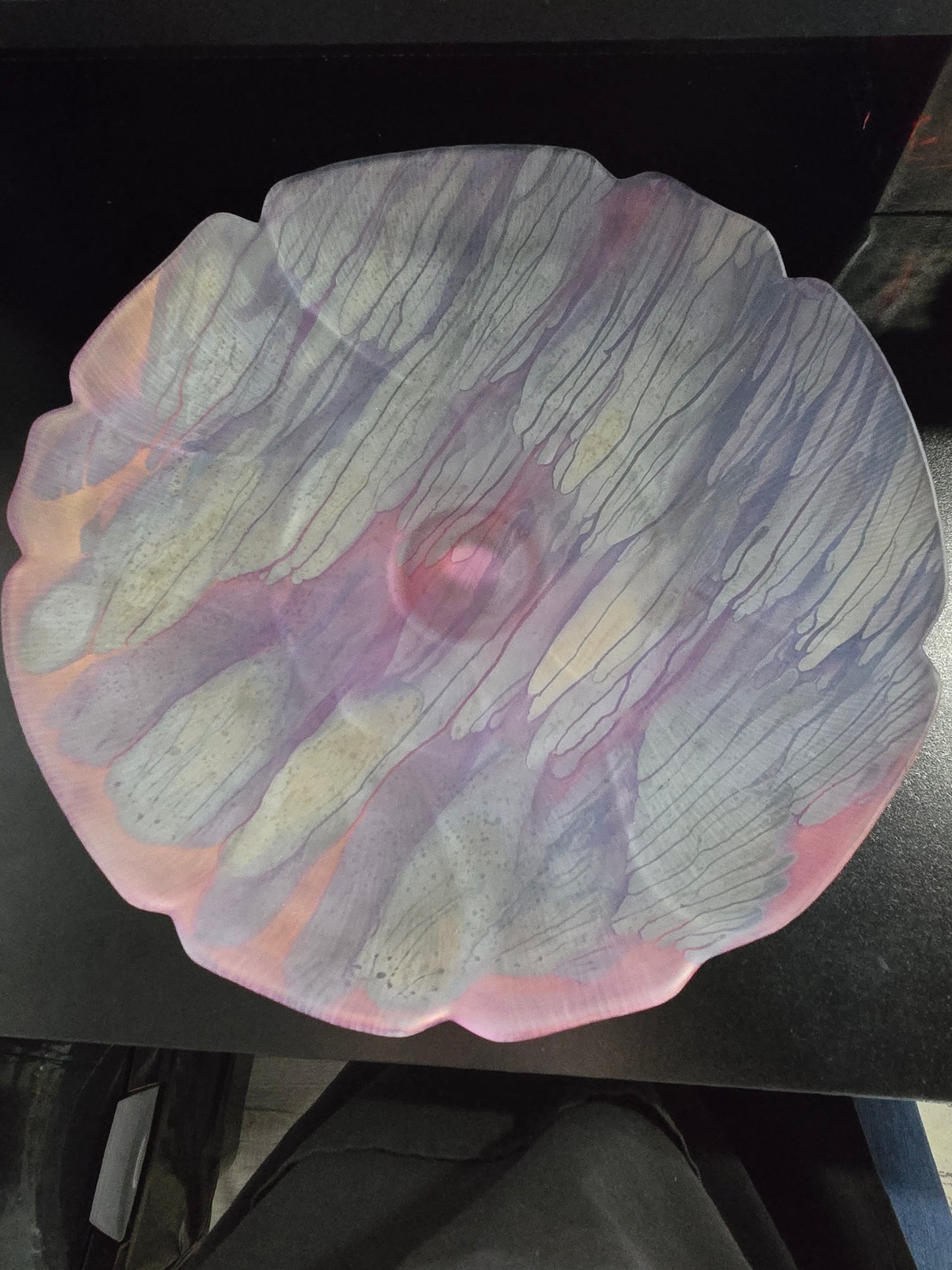 Vintage Rueven Art Glass Cake Stand