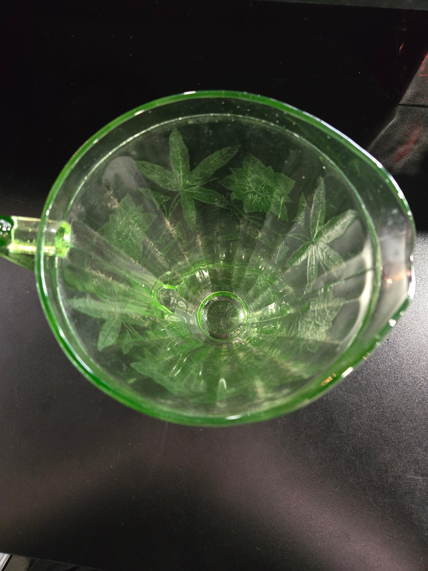 Jeanette glass Uranium glass Pitcher