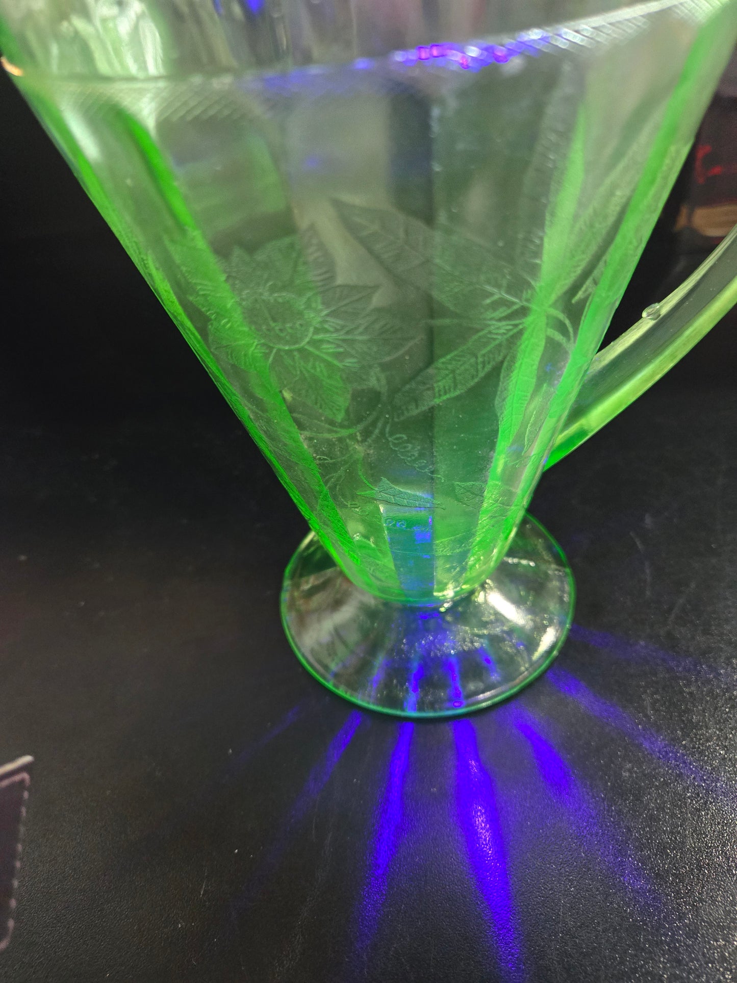 Jeanette glass Uranium glass Pitcher