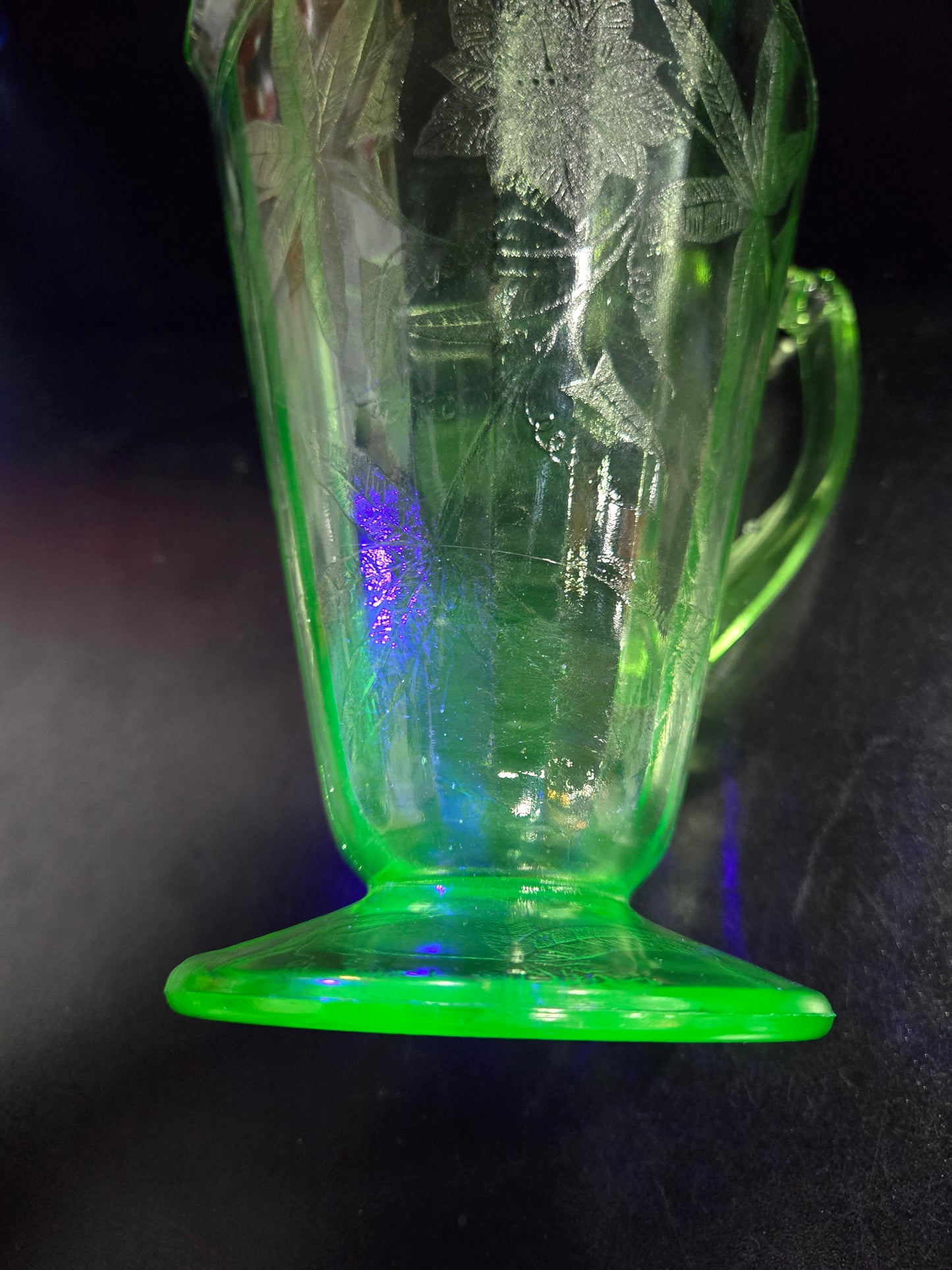 Jeanette glass Uranium glass Pitcher