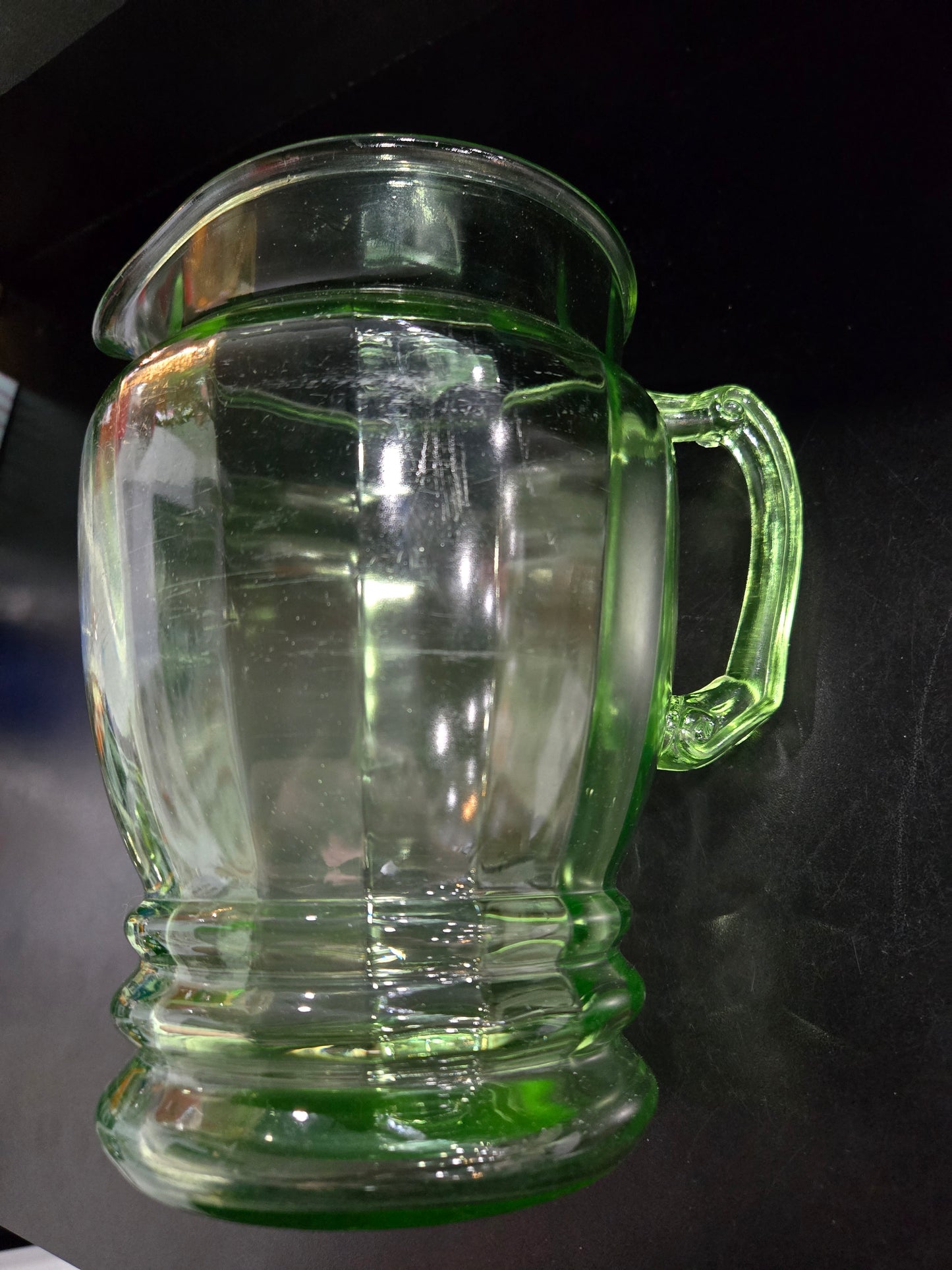 Vintage Vaseline uranium glass pitcher