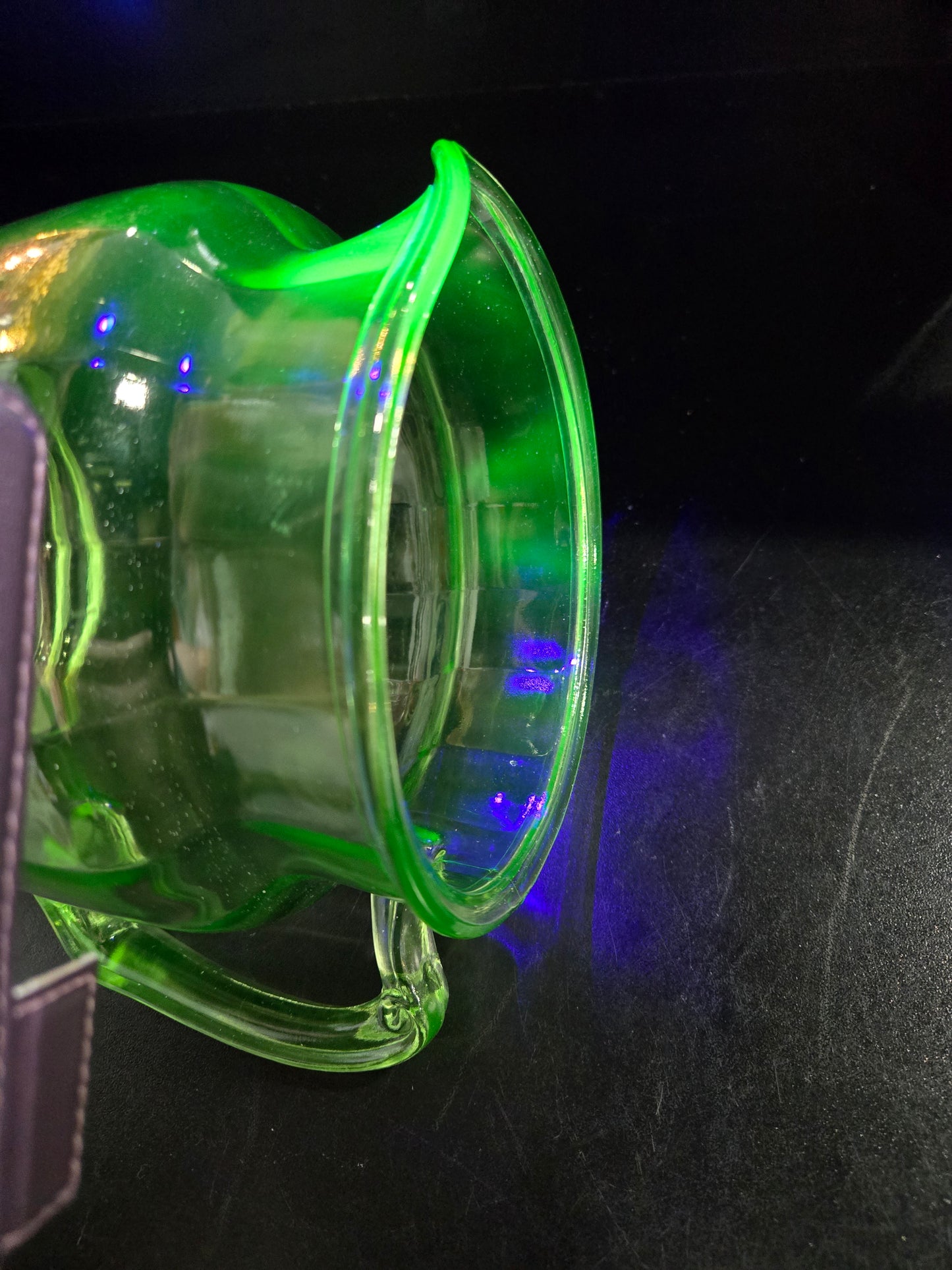 Vintage Vaseline uranium glass pitcher