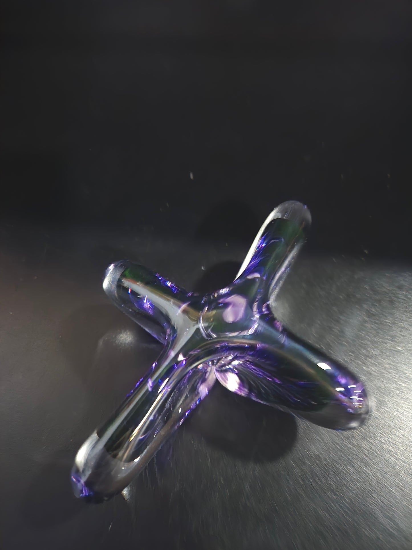 Vintage Vitrix purple butterfly paperweight