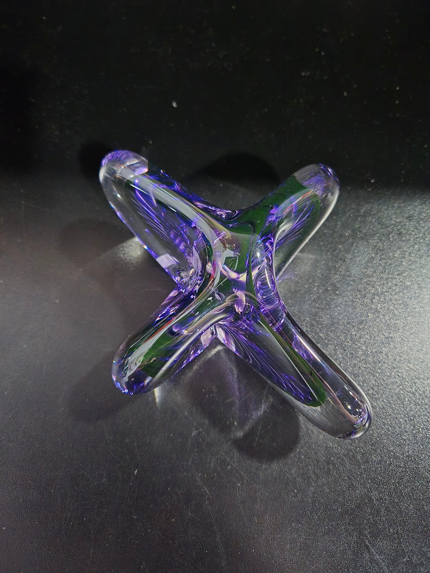 Vintage Vitrix purple butterfly paperweight