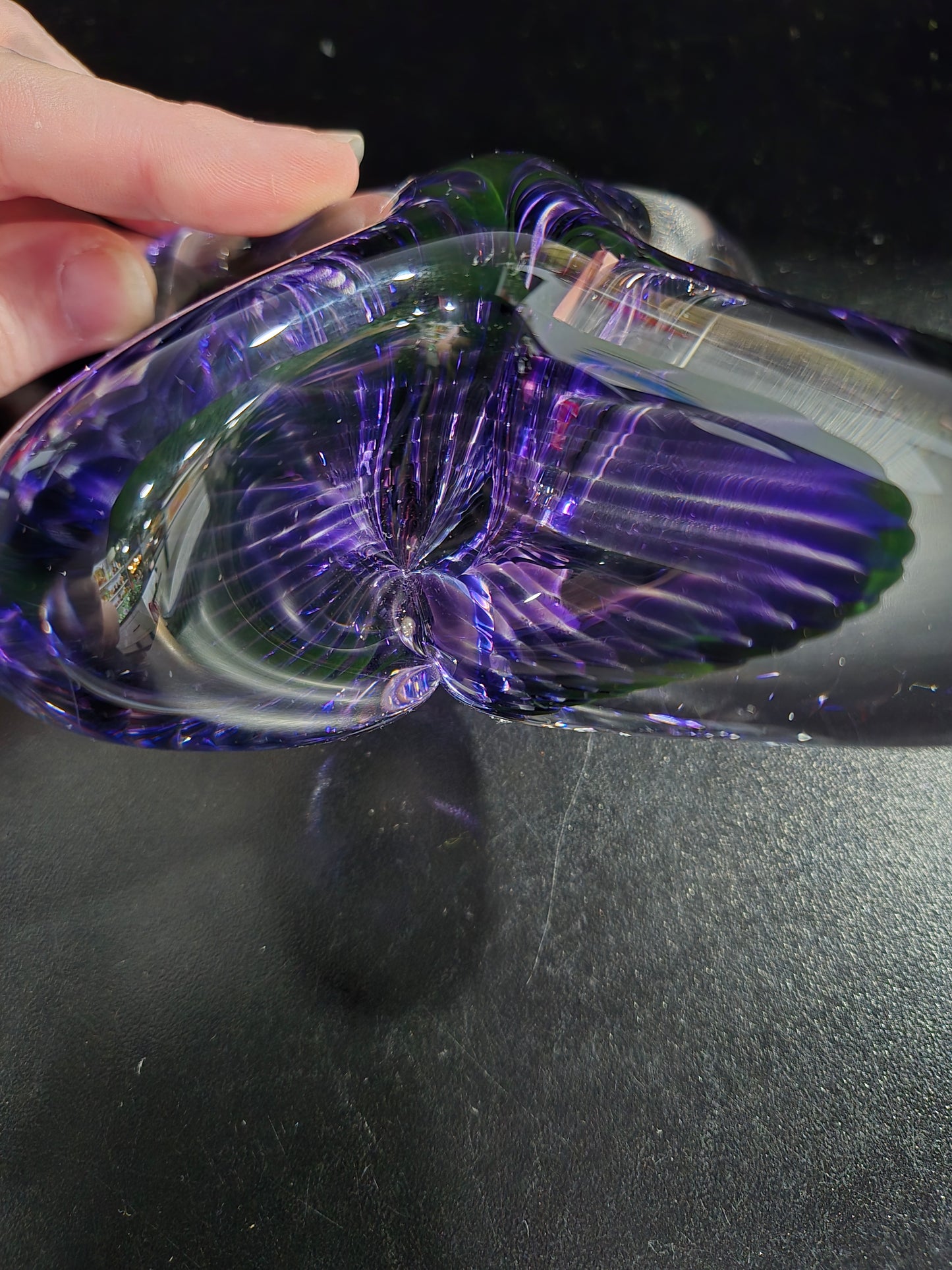 Vintage Vitrix purple butterfly paperweight