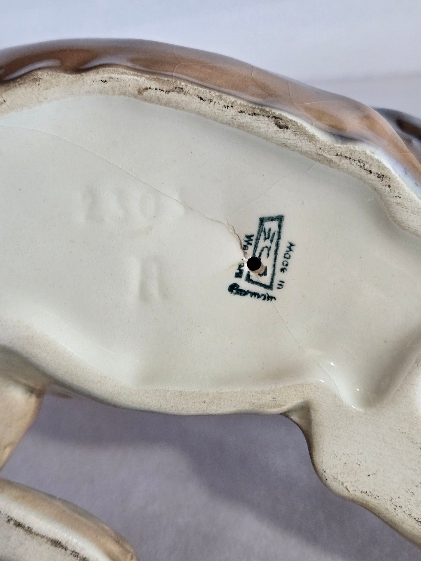 Vintage West German Porcelain German Shepherd Figure