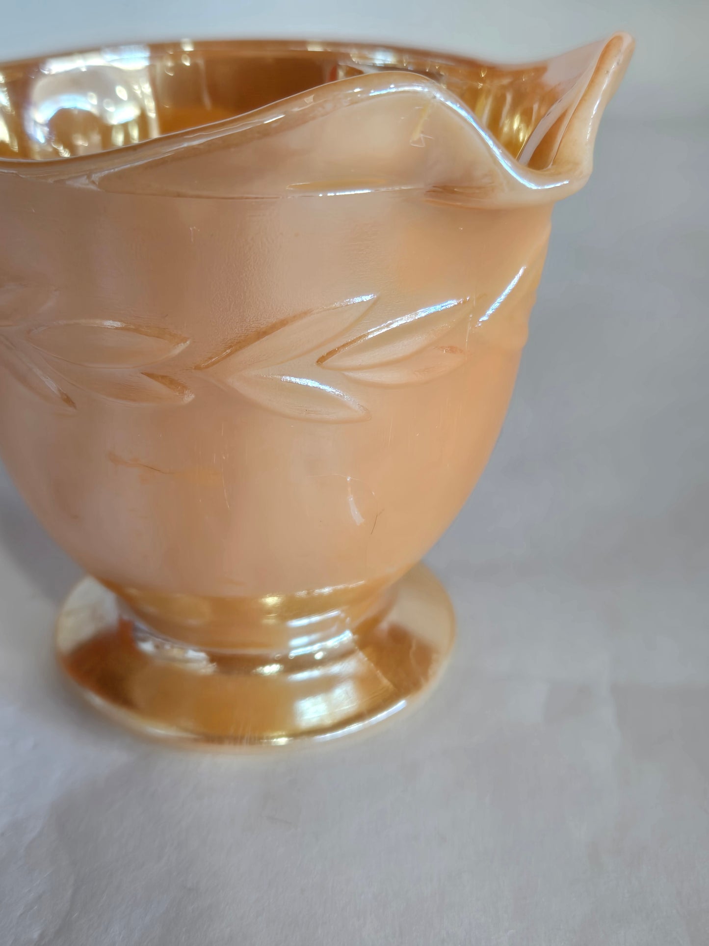 Vintage Fire king peach lusterware creamer