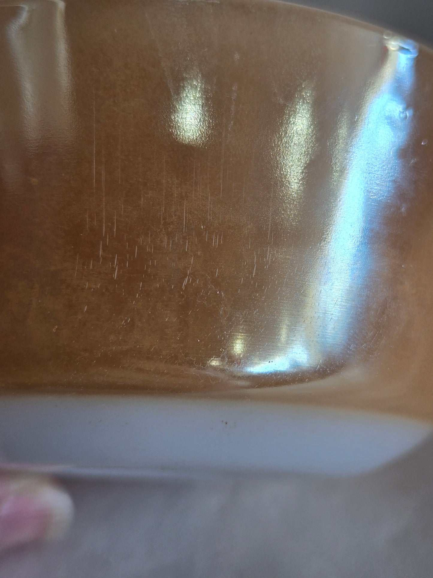 Vintage Fire king Peach luster custard bowl