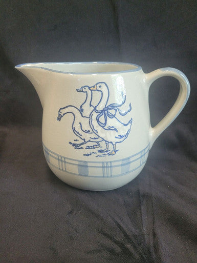 Louisville Stoneware Pitcher Gray / Blue -Gaggle of Geese