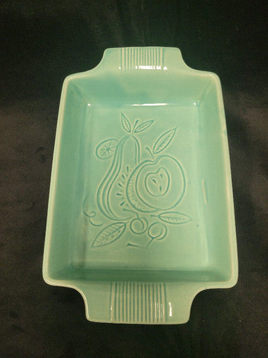 Vintage Teal Apple and Pear Dish