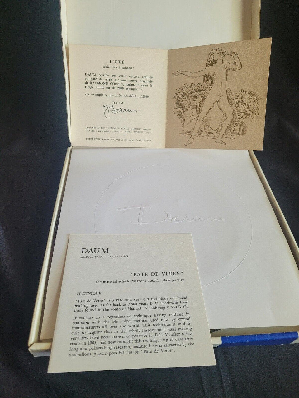 Daum pate de verre Summer Plate