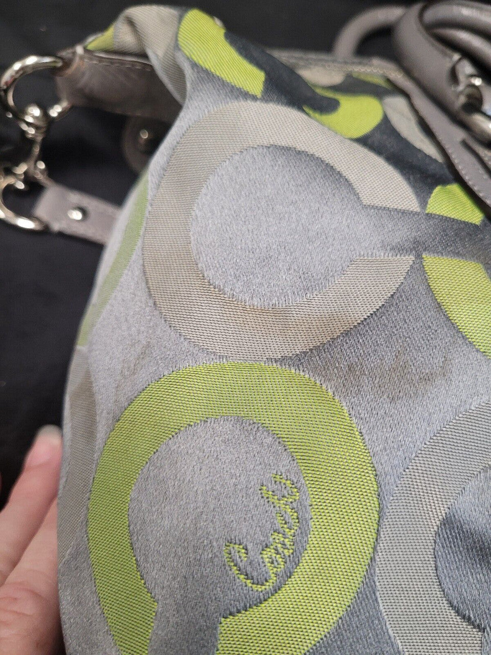 Coach Green/Gray Sabrina Purse