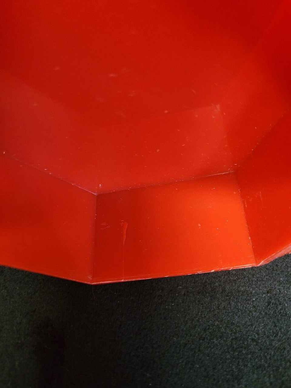 Red Plastic Hexagon Shaped Floral Nesting Vanity Trinket Box Set of 3