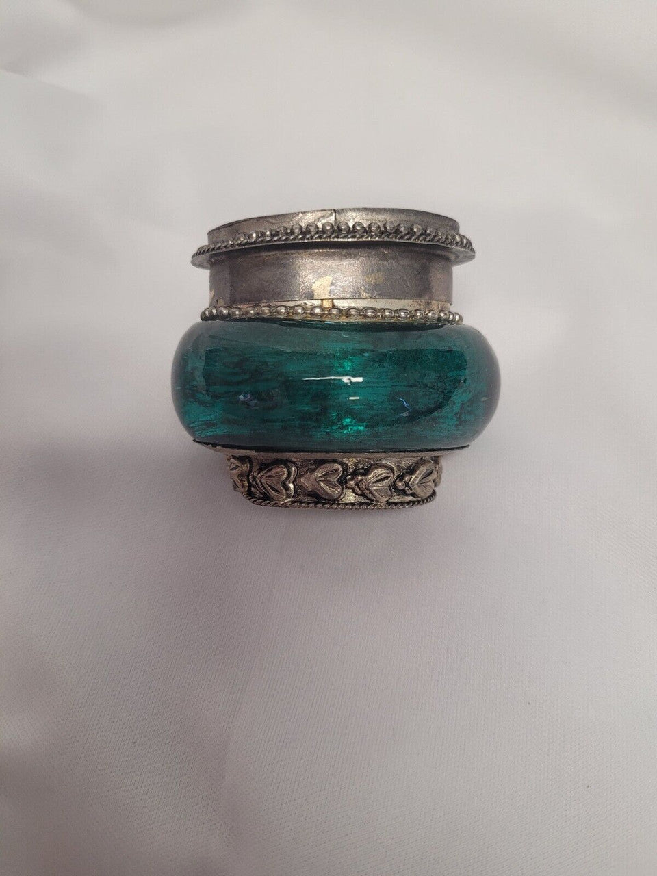 Vintage Twos & Co. Indian Green Marble Trinket Box