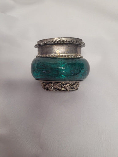 Vintage Twos & Co. Indian Green Marble Trinket Box