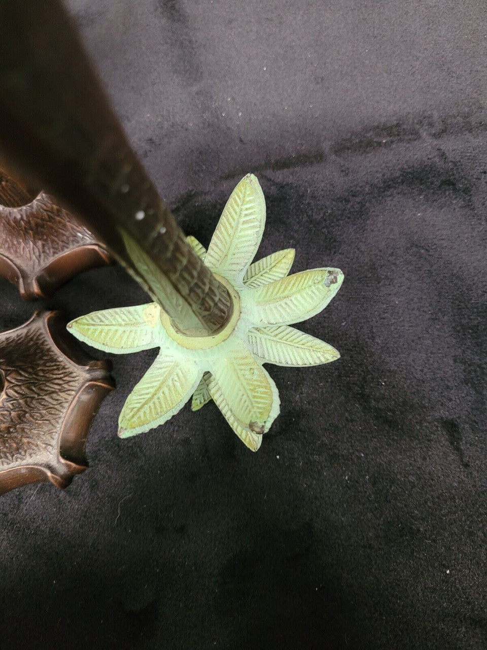 Set of 3 Two s Company Metal Palm Tree Candlesticks