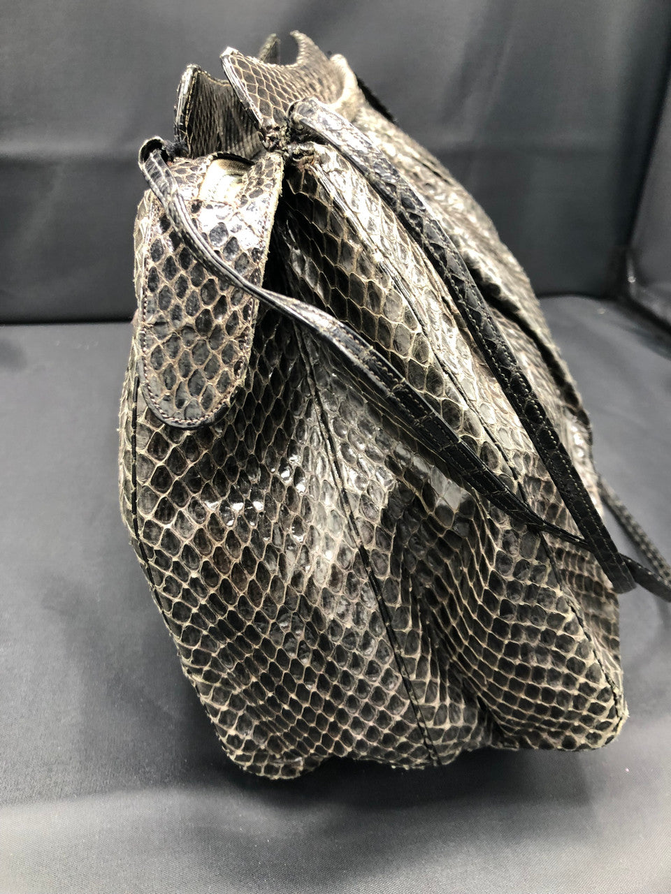 Judith Leiber Black Snake Skin Bag
