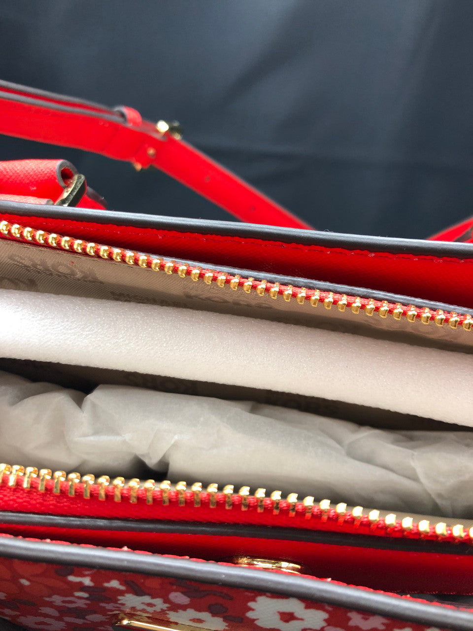 Michael Kors Red Floral Purse