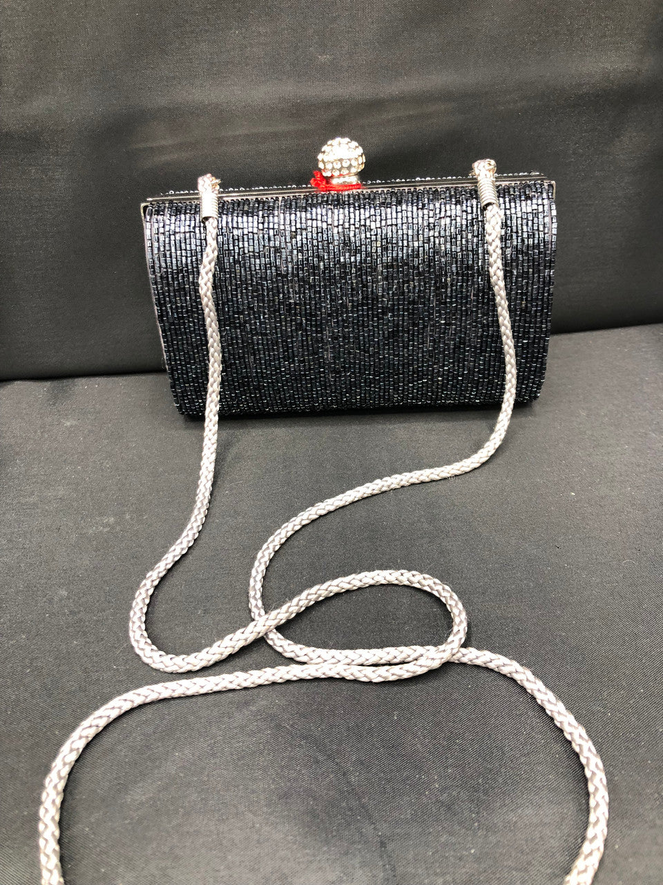 Kate Landry Blue Beaded Minaudiere