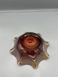 Vintage Northwood Amethyst carnival glass ruffled bowl